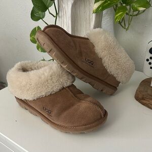 UGG Women's Chestnut Suede Shearling-Lined Slip-On Slippers